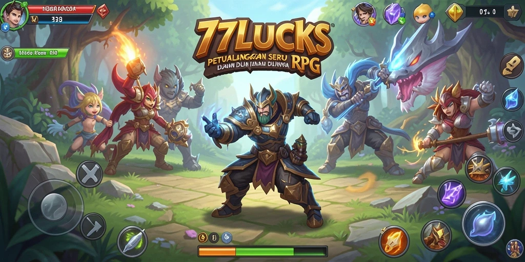 Gameplay menegangkan di dunia RPG 77LUCKS yang penuh petualangan.