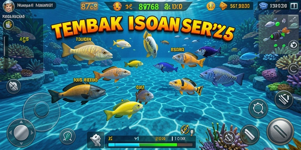 Tampilan gameplay seru Tembak Ikan di 8768 yang penuh warna.