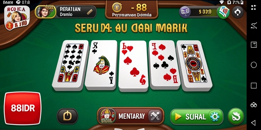 Tangkapan layar gameplay Domino yang menarik dan interaktif.