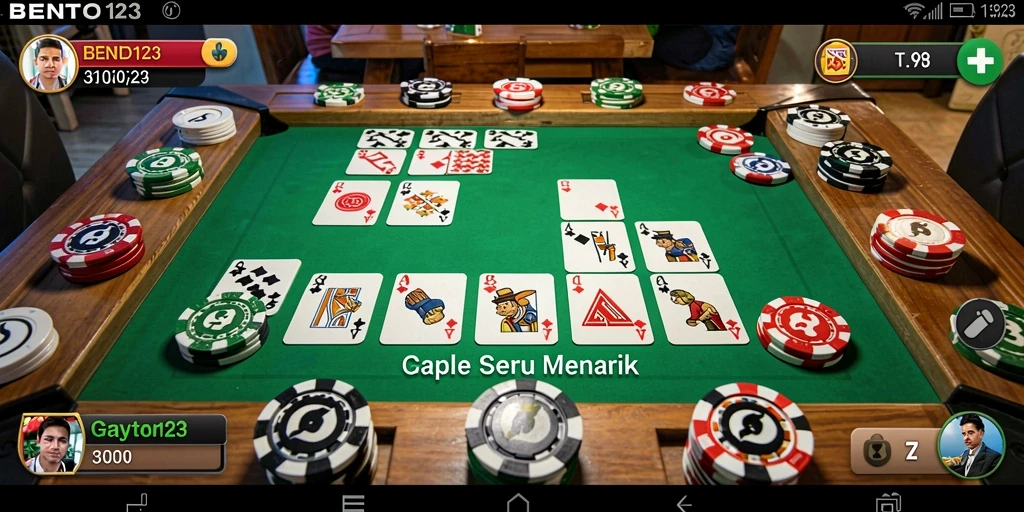 Tampilan gameplay BENTO123 saat bermain Gaple yang seru.