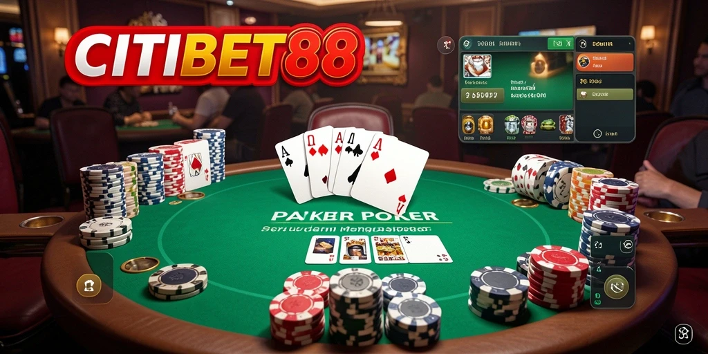 Tampilan menawan gameplay Poker di CITIBET88.
