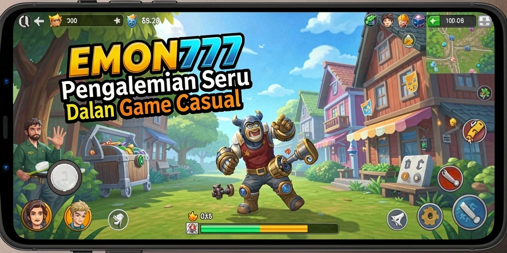 Tampilan gameplay seru dan menarik dari EMON777 yang penuh warna.
