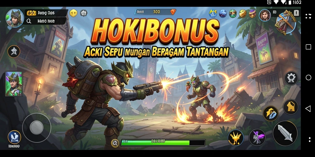 Tangkapan layar HOKIBONUS menampilkan aksi penuh ketegangan dan strategi.