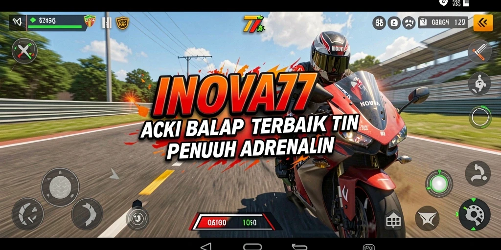 Tampilkan aksi balap motor yang mendebarkan dari INOVA77 di lintasan.