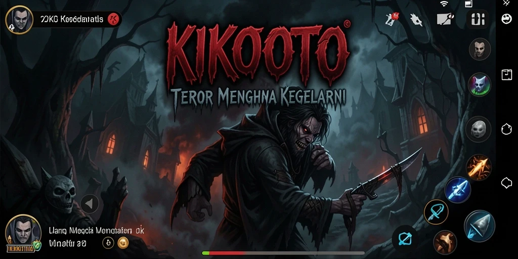 Tampilan gameplay menegangkan KIKOTOTO dengan suasana horor yang kental.