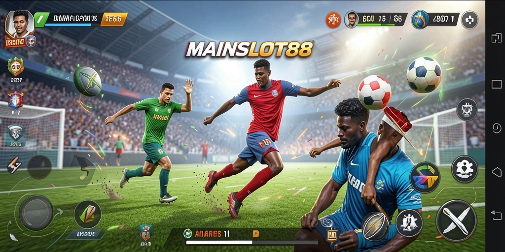 Screenshot gameplay MAINSLOT88 yang menunjukkan pertandingan olahraga yang mendebarkan.
