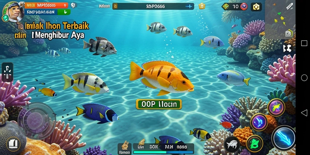 Tampilan layar Gameplay MPO666 yang penuh aksi Tembak Ikan.