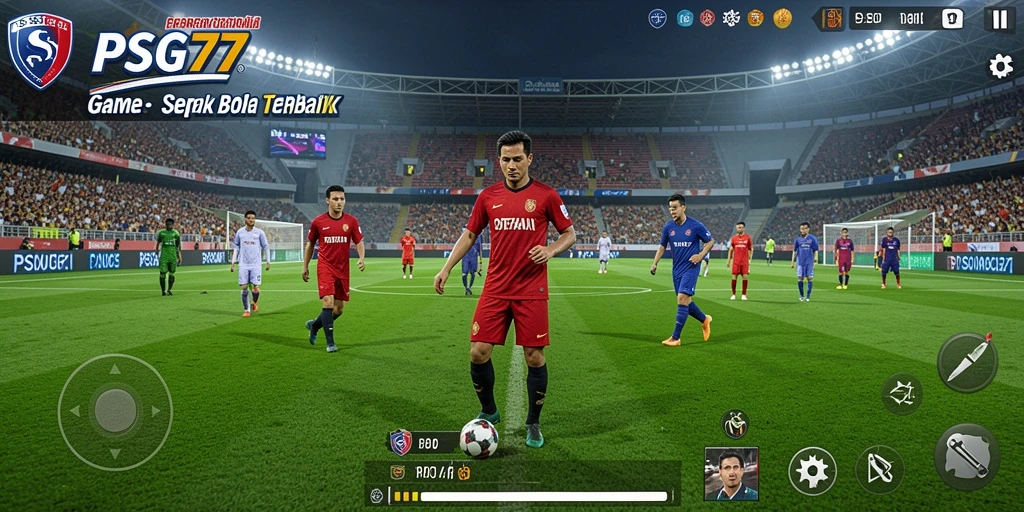 Gameplay yang mendebarkan dalam pertandingan sepak bola.