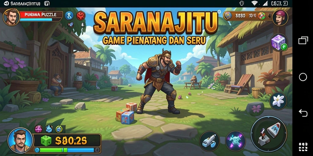 Tampilan seru dari gameplay SARANAJITU yang penuh teka-teki.