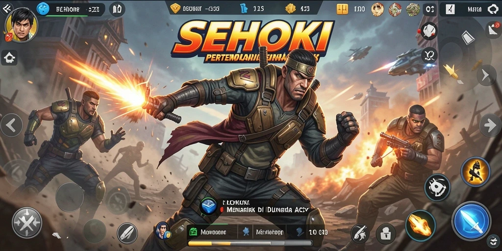 Screenshot SEHOKI menunjukkan aksi pertempuran yang seru dan mendebarkan.