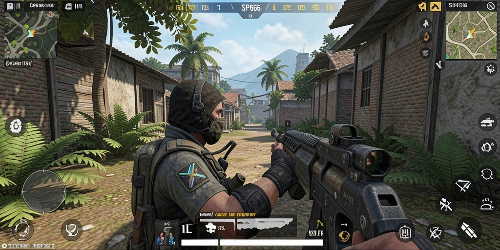 Gameplay SP666 yang mendebarkan dalam adegan pertempuran.